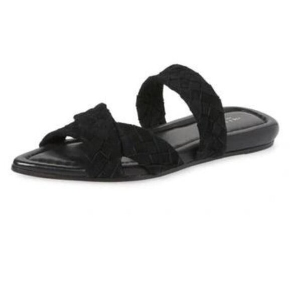 New! Rag & Bone Lewis Sandals EU 37.5 black braided strappy flat - Picture 1 of 7
